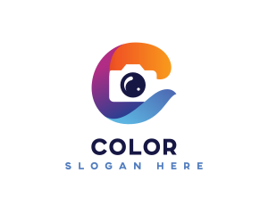 Colorful Camera Letter C logo design