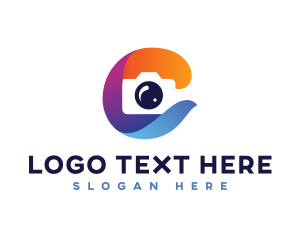 Vlogger - Colorful Camera Letter C logo design
