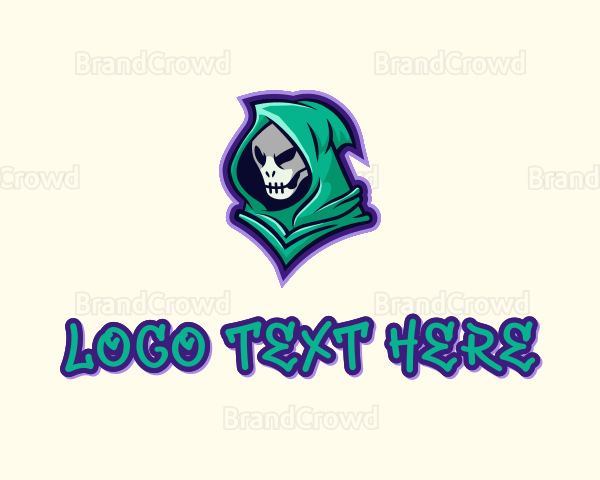 Hooded Skull Graffiti Logo