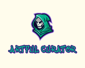 Hooded Skull Graffiti logo design