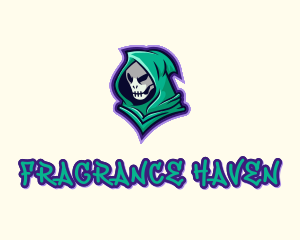 Hooded Skull Graffiti logo design