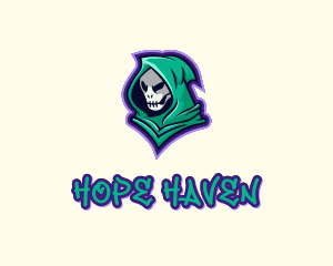 Clan - Hooded Skull Graffiti logo design
