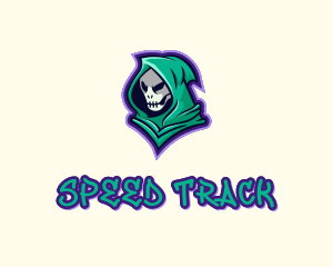 Hooded Skull Graffiti logo design