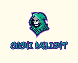 Hooded Skull Graffiti logo design