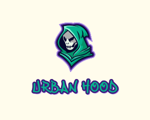 Hooded Skull Graffiti logo design