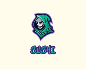 Hooded Skull Graffiti logo design