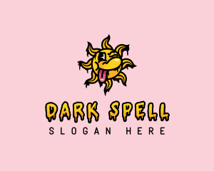 Tongue Profanity Sun logo design