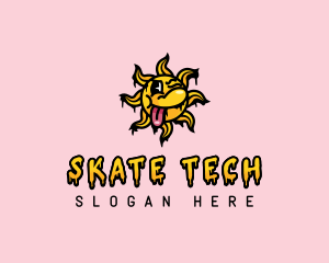 Tongue Profanity Sun logo design