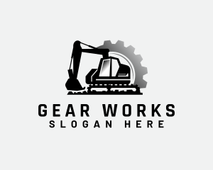 Excavator Machinery Gear logo design