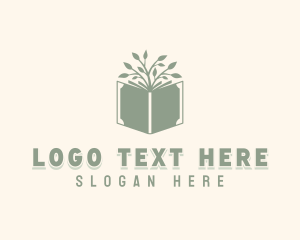 Textbook - Reading Book Tree logo design