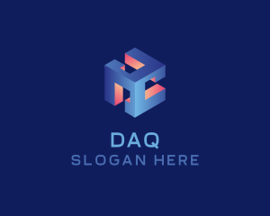 3D Digital Cube  Logo