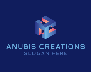 3D Digital Cube  logo design