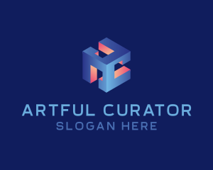 3D Digital Cube  logo design