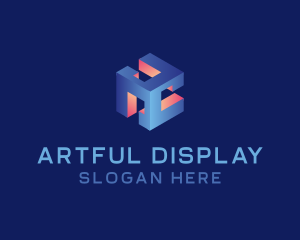 3D Digital Cube  logo design