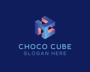 3D Digital Cube  logo design