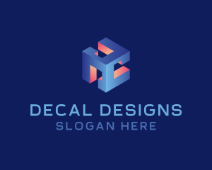 3D Digital Cube  logo design