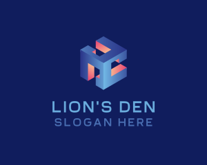 3D Digital Cube  logo design