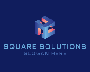 3D Digital Cube  logo design