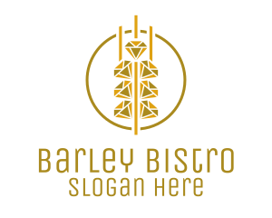 Barley - Gold Diamond Grain logo design