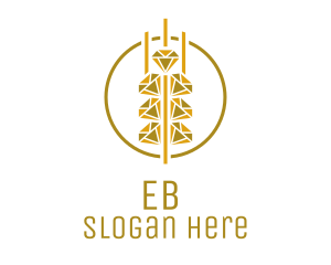 Natural - Gold Diamond Grain logo design