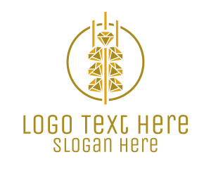 Natural - Gold Diamond Grain logo design