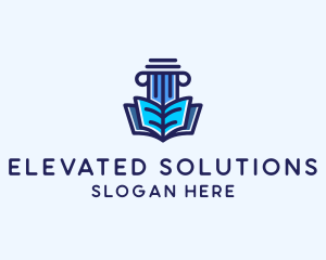 Tutor Book Education Pillar  logo design