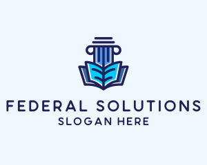 Tutor Book Education Pillar  logo design