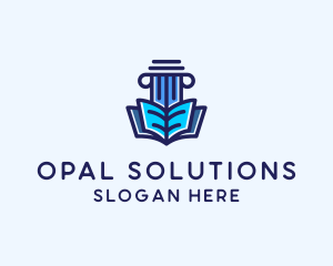 Tutor Book Education Pillar  logo design