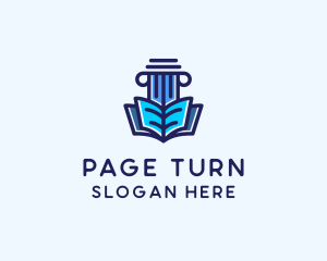 Book - Tutor Book Education Pillar logo design