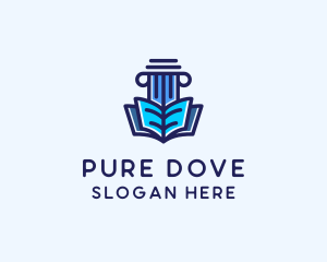 Tutor Book Education Pillar  logo design