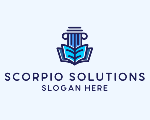 Tutor Book Education Pillar  logo design