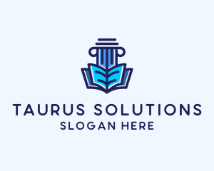 Tutor Book Education Pillar  logo design