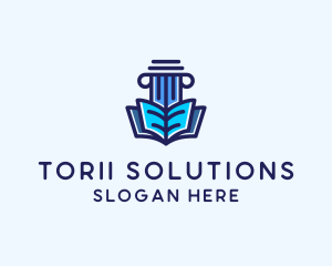 Tutor Book Education Pillar  logo design