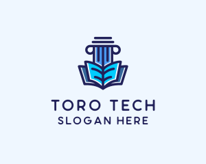 Tutor Book Education Pillar  logo design