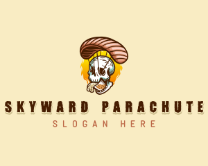 Creepy Parachute Skull logo design