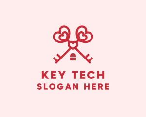 Romantic House Key logo design