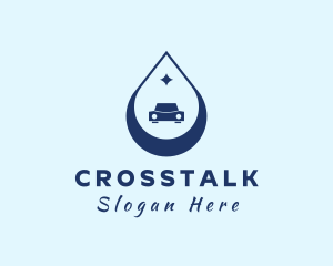 Automotive - Blue Car Cleaning Droplet logo design