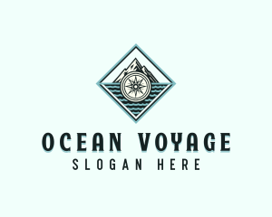 Ocean Mountain Compass logo design