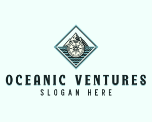 Ocean Mountain Compass logo design