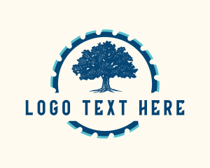 Lumberjack - Oak Tree Saw logo design