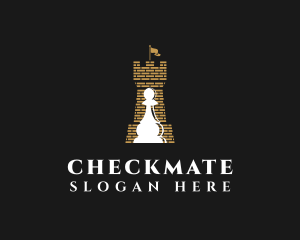 Castle Chess Pawn logo design