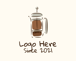Latte - Coffee Press Appliance logo design