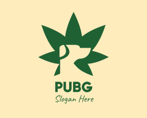Veterinary - Green Dog Cannabis Leaf logo design