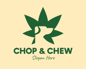 Veterinarian - Green Dog Cannabis Leaf logo design