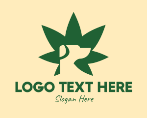 Medication - Green Dog Cannabis Leaf logo design