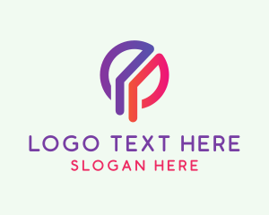 Social Media - Modern Letter P logo design