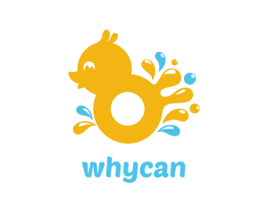 Swimming - Splash Rubber Ducky logo design