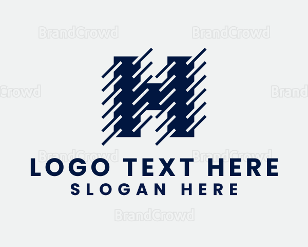 Diagonal Contractor Letter H Logo