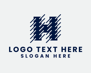 Factory - Diagonal Contractor Letter H logo design