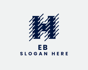 Diagonal Contractor Letter H  Logo